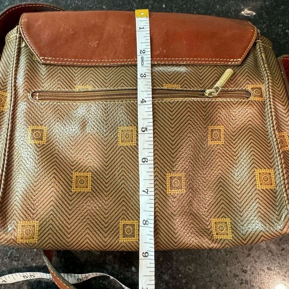 Vintage TEXIER Leather & Canvas Messenger Doctor Purse Bag & Wallet Set France - Picture 8 of 16